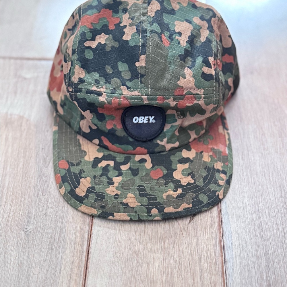 Obey Green and Brown Camouflage Hat
